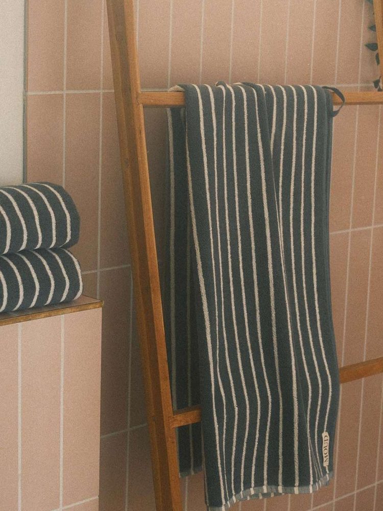 Handtuch;Lino" – in Moosgrün gestreift - Bild 3