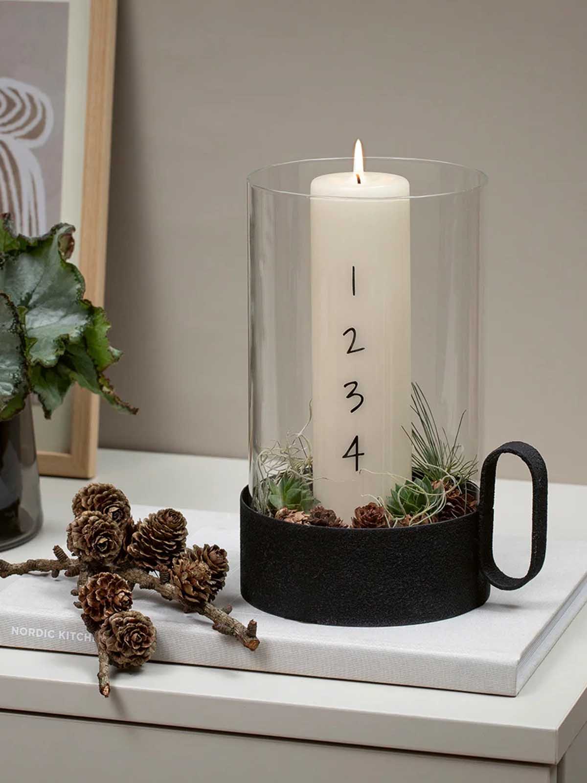 Alternative Ansicht von Adventskerzen (5 x 20) - Off-white mit schwarzen Zahlen