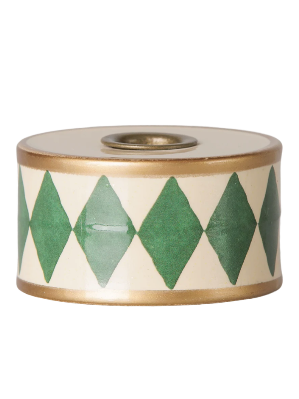 Alternative Ansicht der Candlestick Trommel - Off-white mit grünem Harlekin