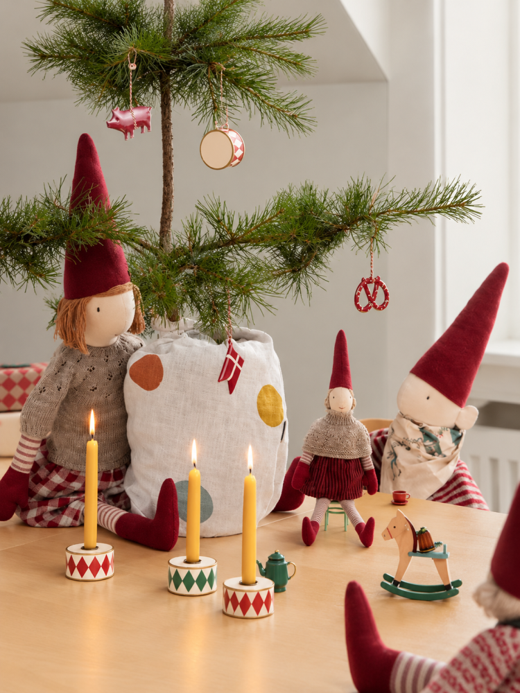 Kerzenständertrommel - Rot mit weißem Harlekin - Bild 2