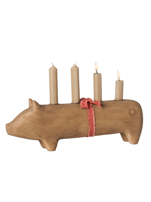Advents Candlestick - Großes Schwein in der Natur (Kronkerze)